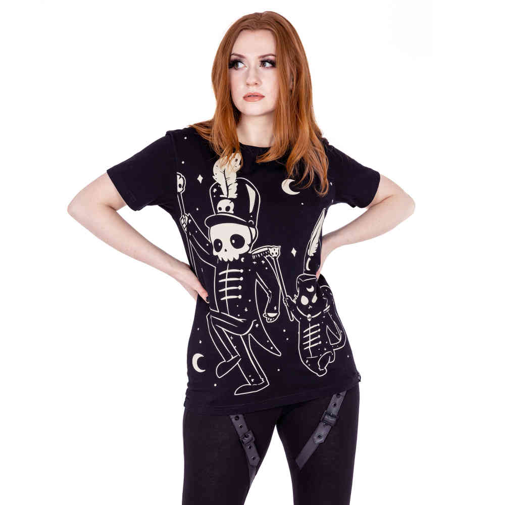Cupcake Cult - Mooncats Parade Unisex Tshirt - Zwart